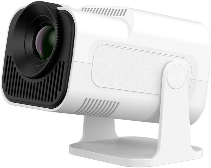 DigiCast Smart LED Projector on adjustable stand with focus-ring lens
