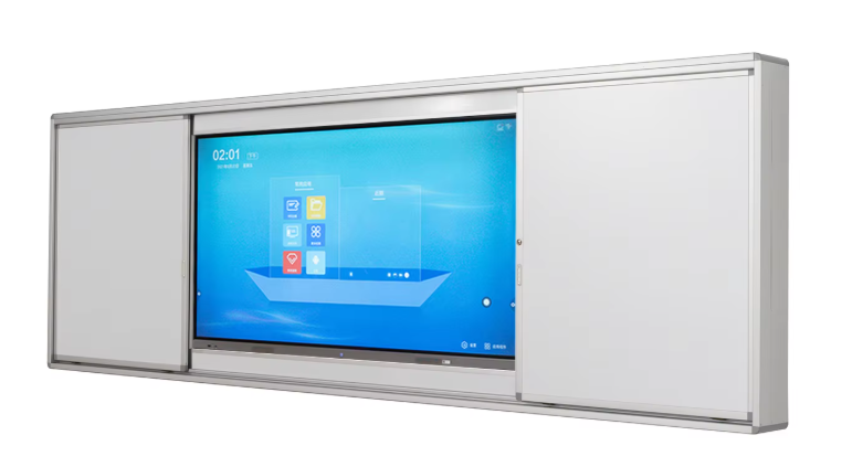 Security sliding shutter in white aluminium frame finish with panel visible